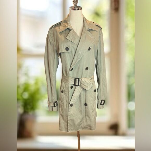 🔥🔥 AllSaints Spitalfields Co. LTD Double Breasted Trench Coat Size M US 38 EU - Picture 2 of 16